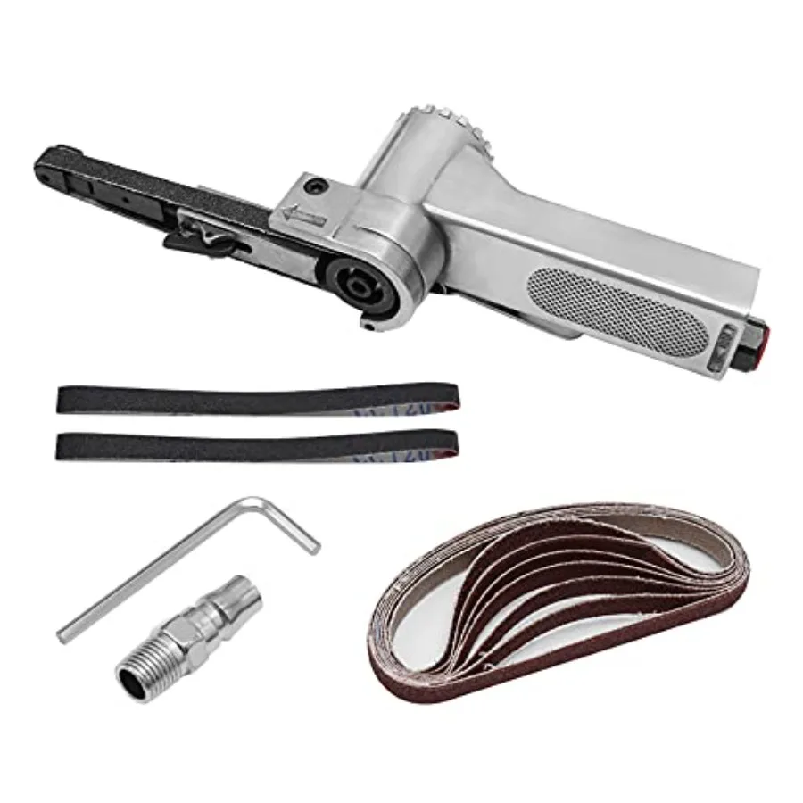 Mini Handheld Angle Grinder Industrial Pneumatic Tool Mini Air Belt Sander suitable for Spot Welding Parts Grinding, Burr Remov