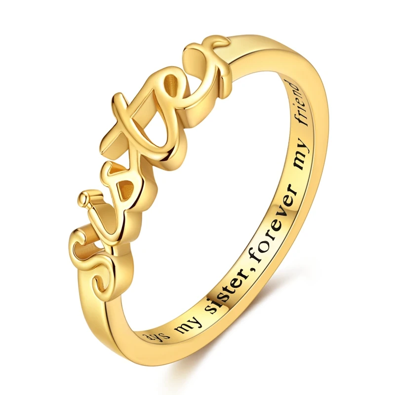 

Original 925 Sterling Silver Golden Suster Ring For Women Girls Jewelry Birthday Anniversary Gifts