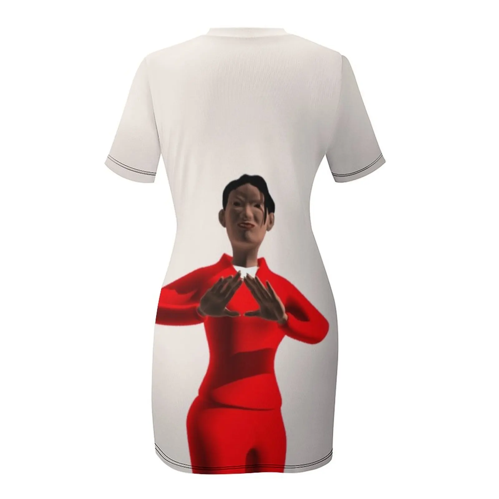 سيدة قرمزي وكريمي فستان بأكمام قصيرة فستان صيفي امرأة 2025 فساتين الحفلات العصرية فستان نسائي صيف 2025 المرأة #5