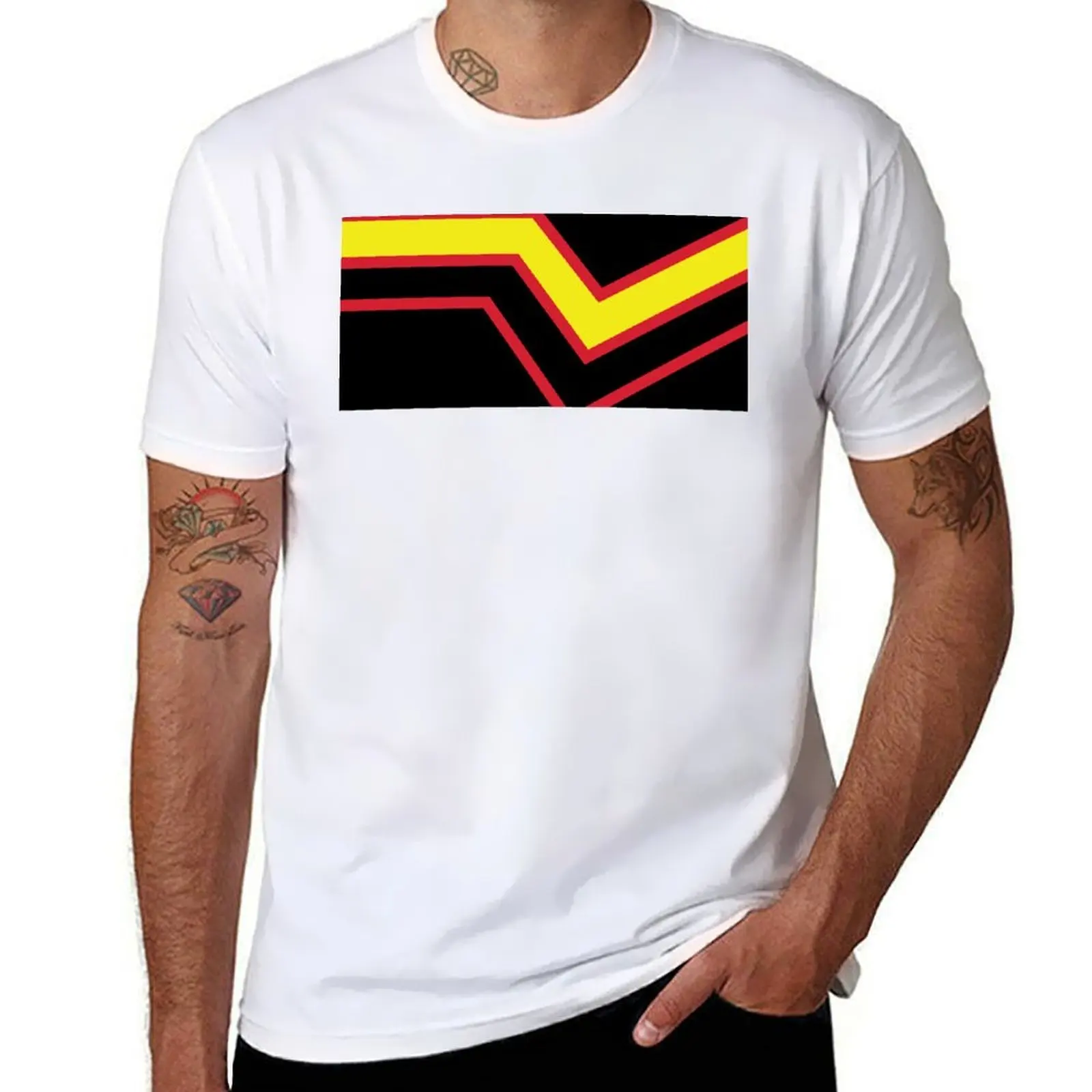 

Black Red Yellow Stripe Rubber Latex Pride Flag T-Shirt t shirts for man cotton soft t shirt man casual T-Shirt