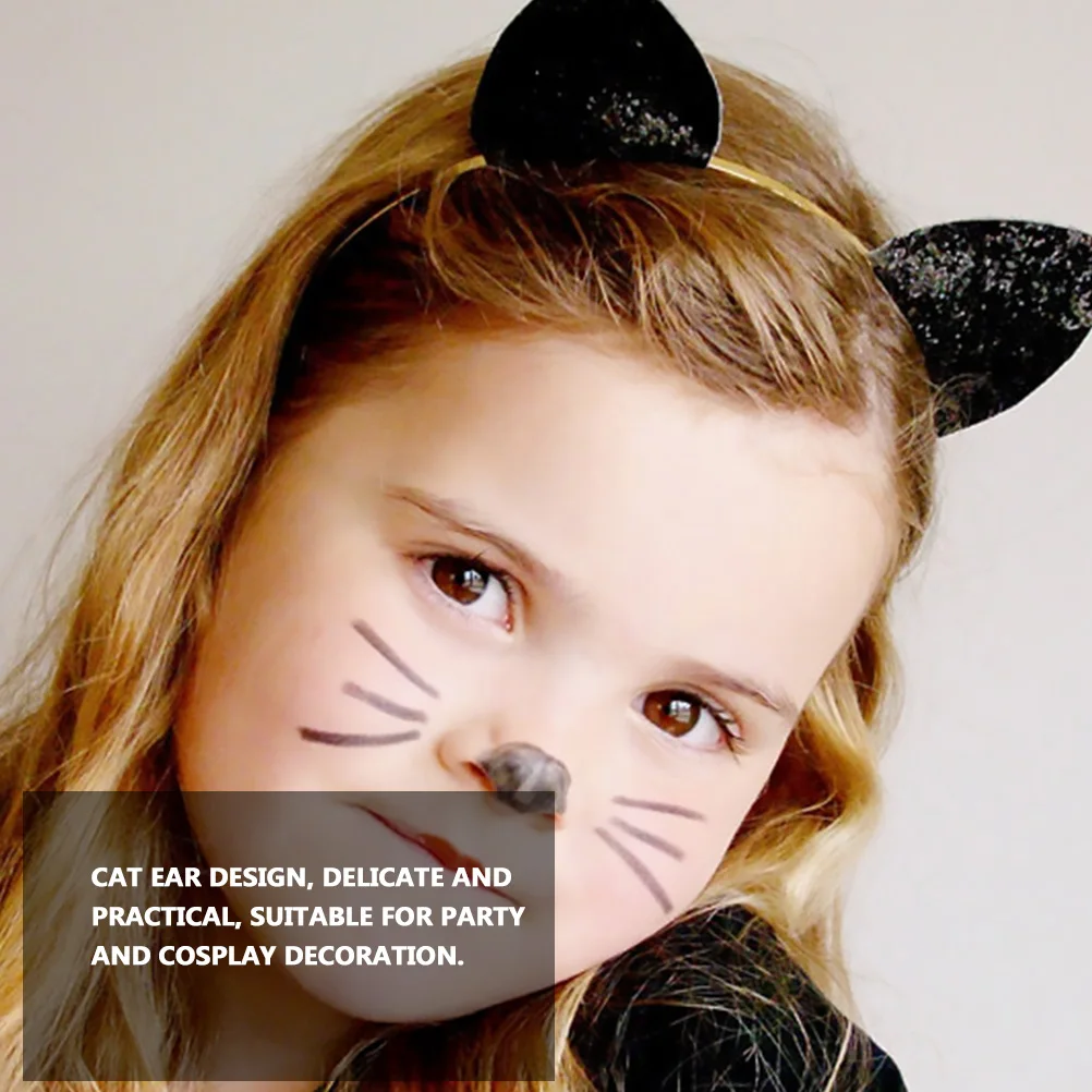 

5pcs Cat Ear Headband Glitter Hair Band Party Halloween Decoration Random Color Fashion Masquerade Women Accessories