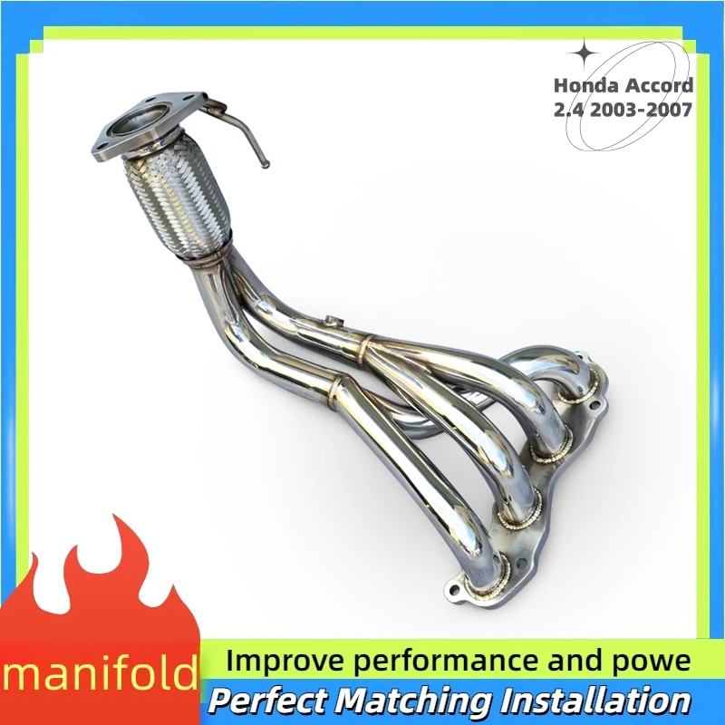 For Honda Accord 2.4 2003-2007 High performance Header Engine Stainless Steel Exhaust Manifold  Exhaust Muffler Pipe