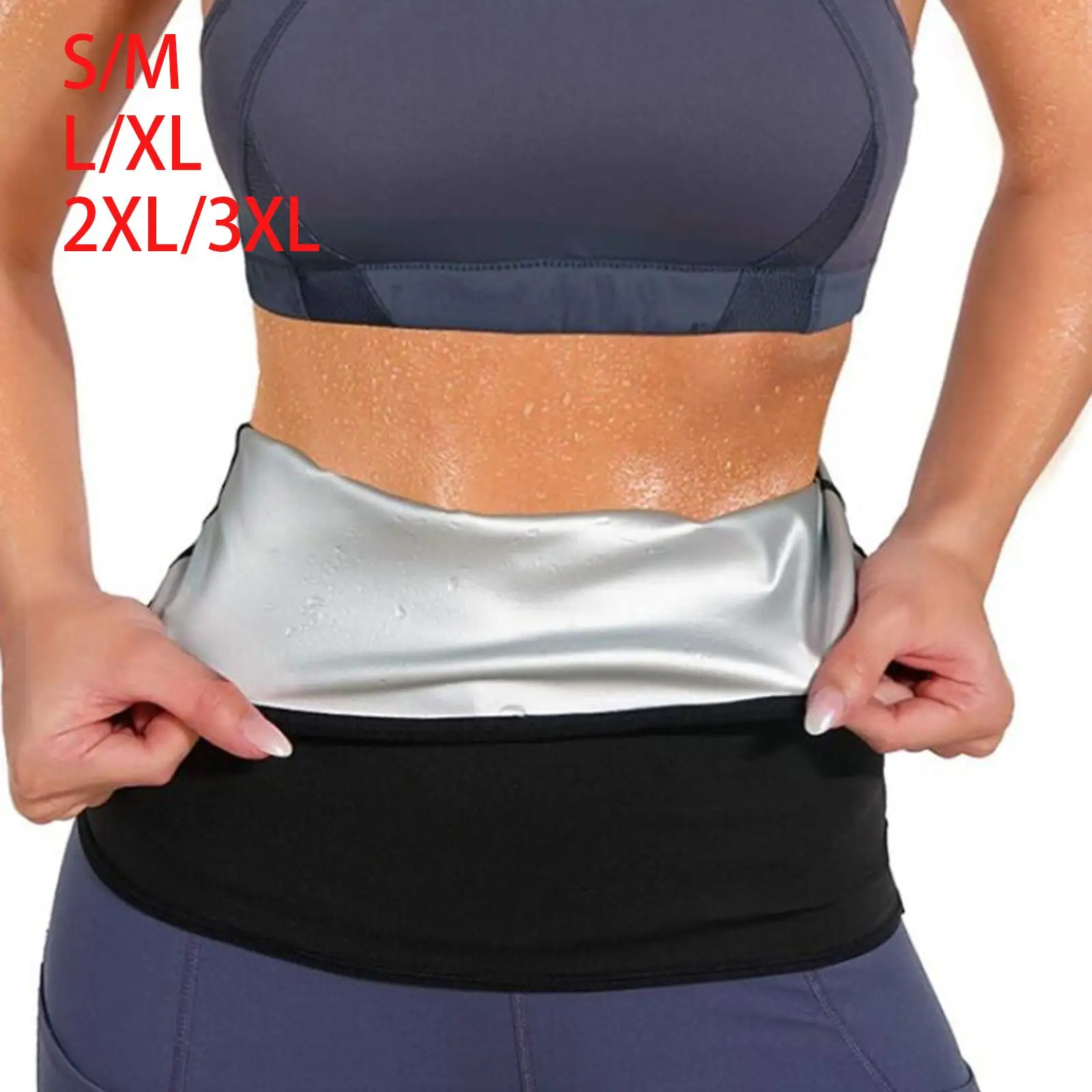 Waist Trimmer Activewear Sweatband Low Back and Abdominal Support Sauna Belt for Running Yoga Pilates Weight Lifting