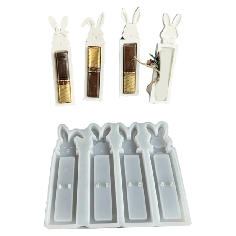 Easters Konijnen Molds Chocolade Holder Molds Siliconen Mold Gift Box Casting Mallen voor thuistafel Decoraties Y5GA