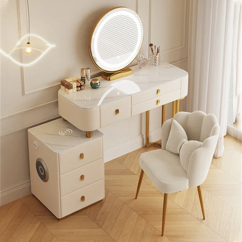 

Luxury Modern Nordic Vanity Table Drawers Organizer Women Girls Makeup Dressers Space Saving Penteadeira Small Room Furniture