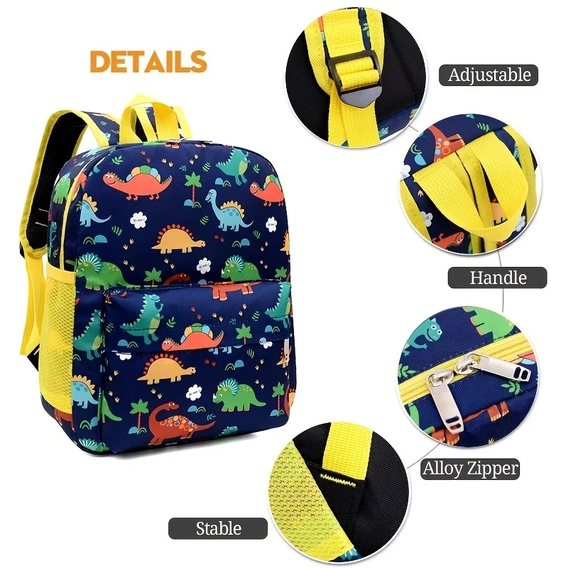 Kids Backpack for Boys&Girls Bookbags Preschool Backpack Toddler Daycare School Bag Lightweight Waterproof Dinosaur Animals