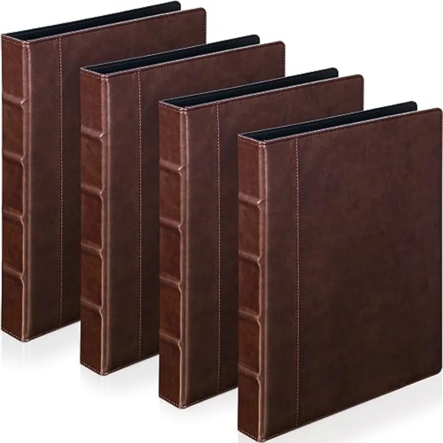 

Набор из 4 винтажных кожаных органайзеров-портфолио с 3 кольцами, на 200 листов, с 2 внутренними карманами