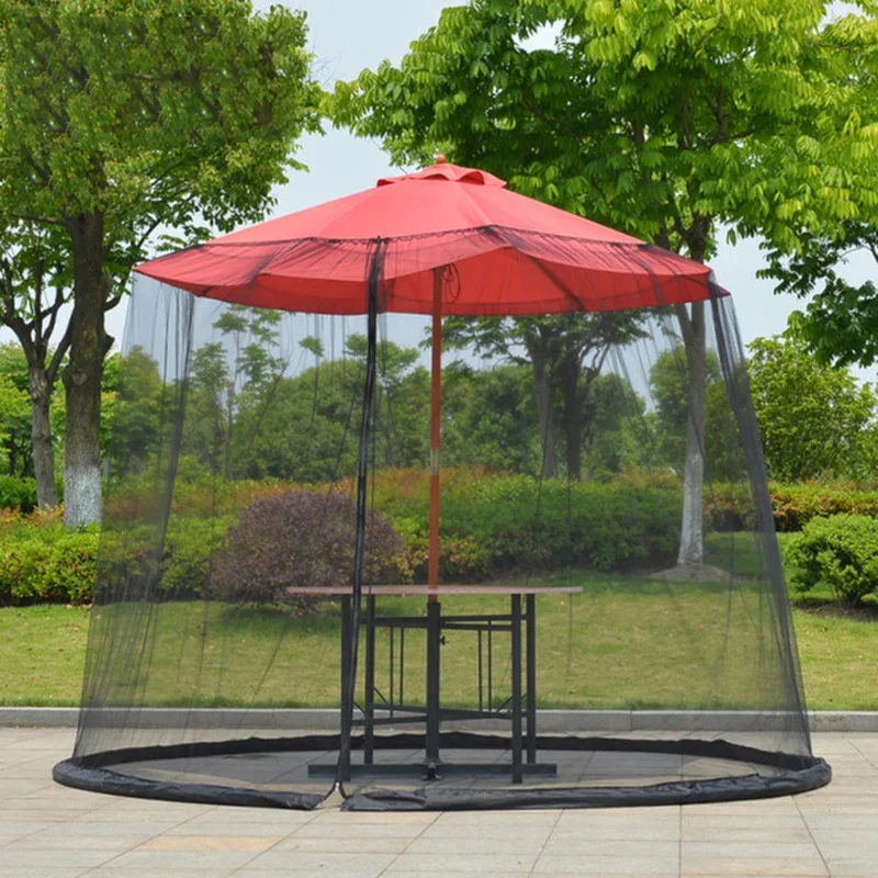 

300x230cm Umbrella Cover Mosquito Netting Screen for Patio Table Umbrella Garden Deck Furniture Zippered Mesh Enclosure Cover