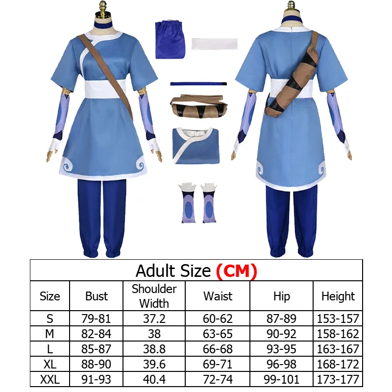 Film Avatar Cosplay Katara Kostuum Top Broek Fantasie Kleding voor Volwassen Outfits Halloween Carnaval Party Pak