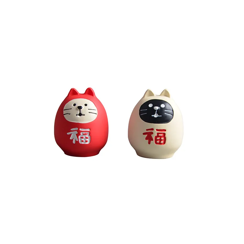 ZAKKA Cute Cat Kitten Model Book Miniatures Dharma Resin Handicraft Decoration Figurine Desktop Ornament Pendant  Birthday Gifts