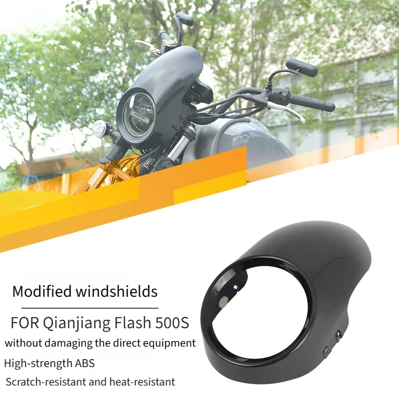 For QJMOTOR Flash 500S Retro Bikini Fairing Windshield Acrylic Alloy Bracket No-Drill Accesorios Moto
