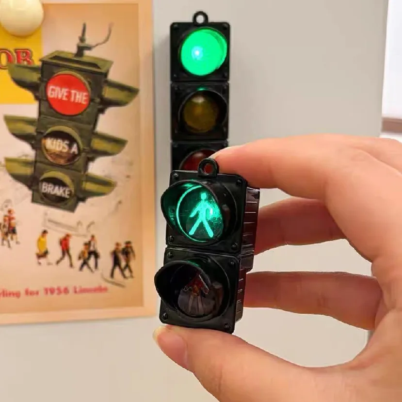Traffic Light Magnetic Refrigerator Stickers Funny Home Decorations Part Traffic Pedestrian Light Creative Magnetic Sticker 3D