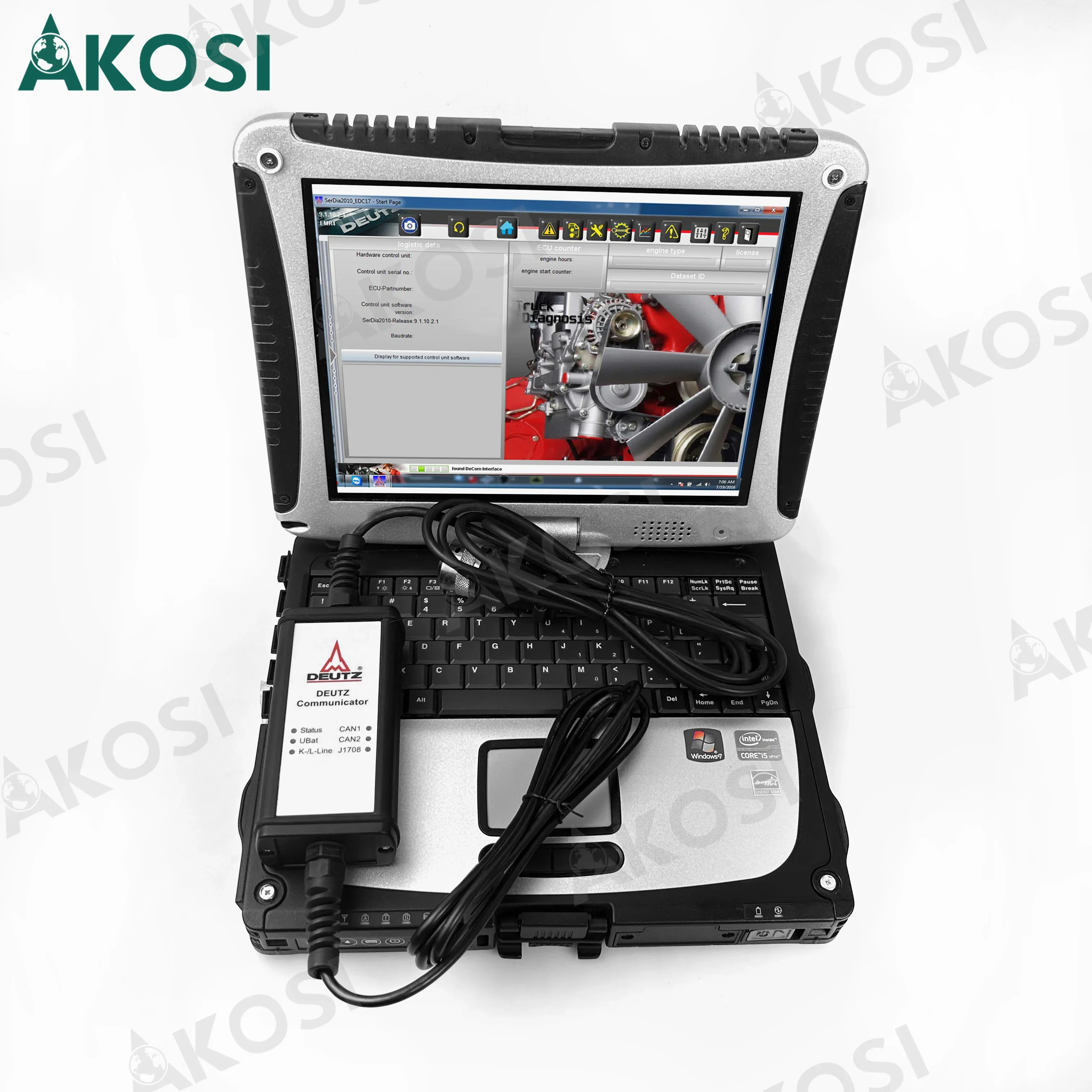 CF19 Laptop For Deutz USB Dongle SerDia 2010 programming tool EMR4 6 engine communicator Truck For deutz diagnostic tool