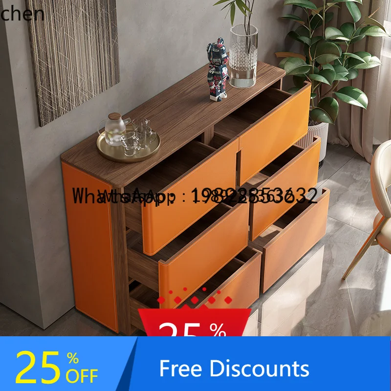 solid wood porch partition cabinet living room six buckets storage bedroom bedside high TV cabinet