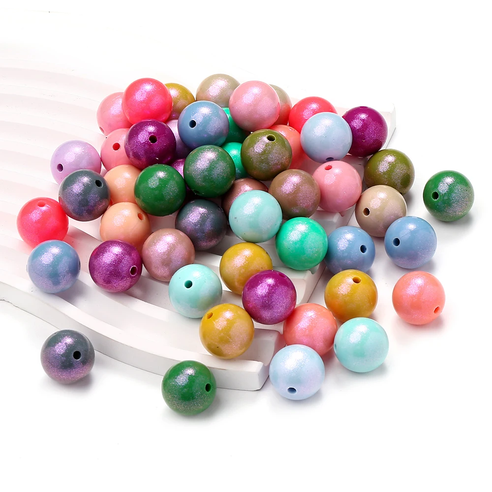 20Pcs Mix Colorful Round 15mm Silicone Beads Loose Beads For Jewelry Making DIY Keychain Bracelet Necklace Material Accessories