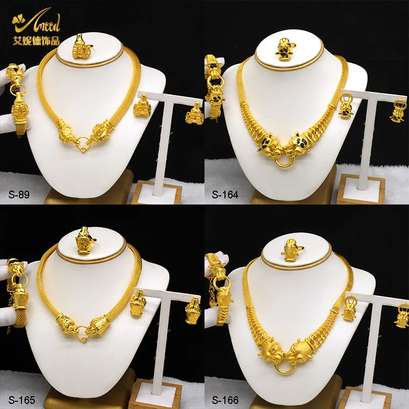

Irregular 3D Minimalist Luxury Necklace Bracelet Earrings Ring 4-Piece Set Women 24K Gold AU999-Textured gold, neat irregular 3D