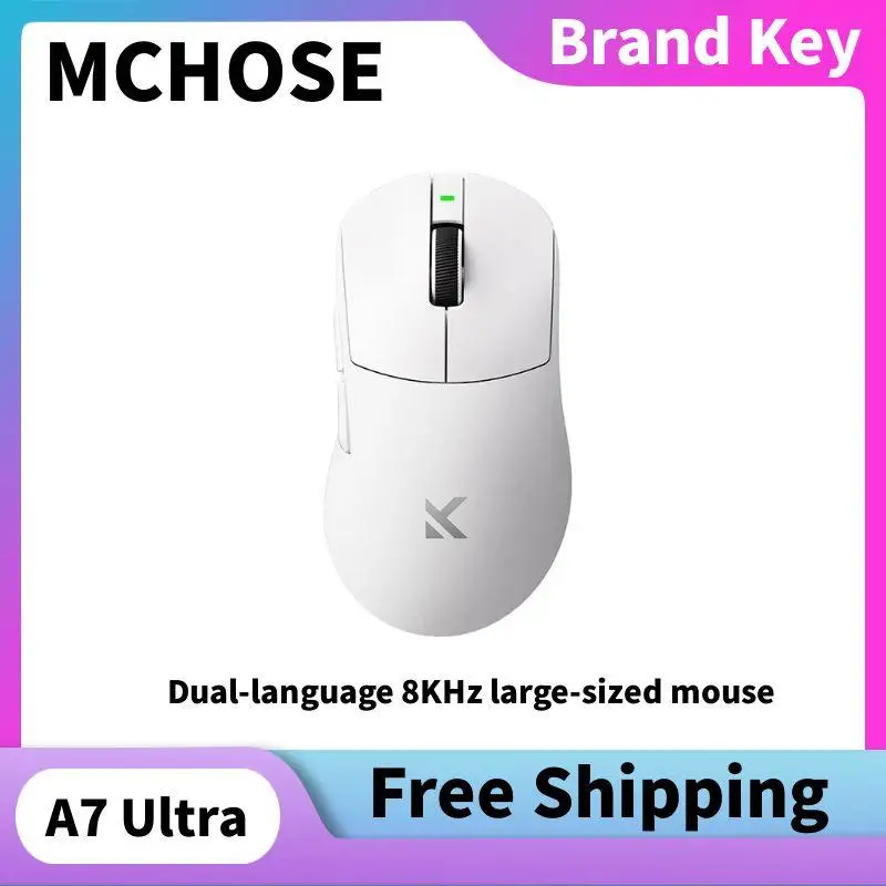 

MCHOSEA7 Ultra RE 8Khz Wireles Large-Mouth Mouse PAW3950 Sensor 30KDPI Webpage Driver 8khz Wired Large-Mouth Game Mouse Gift