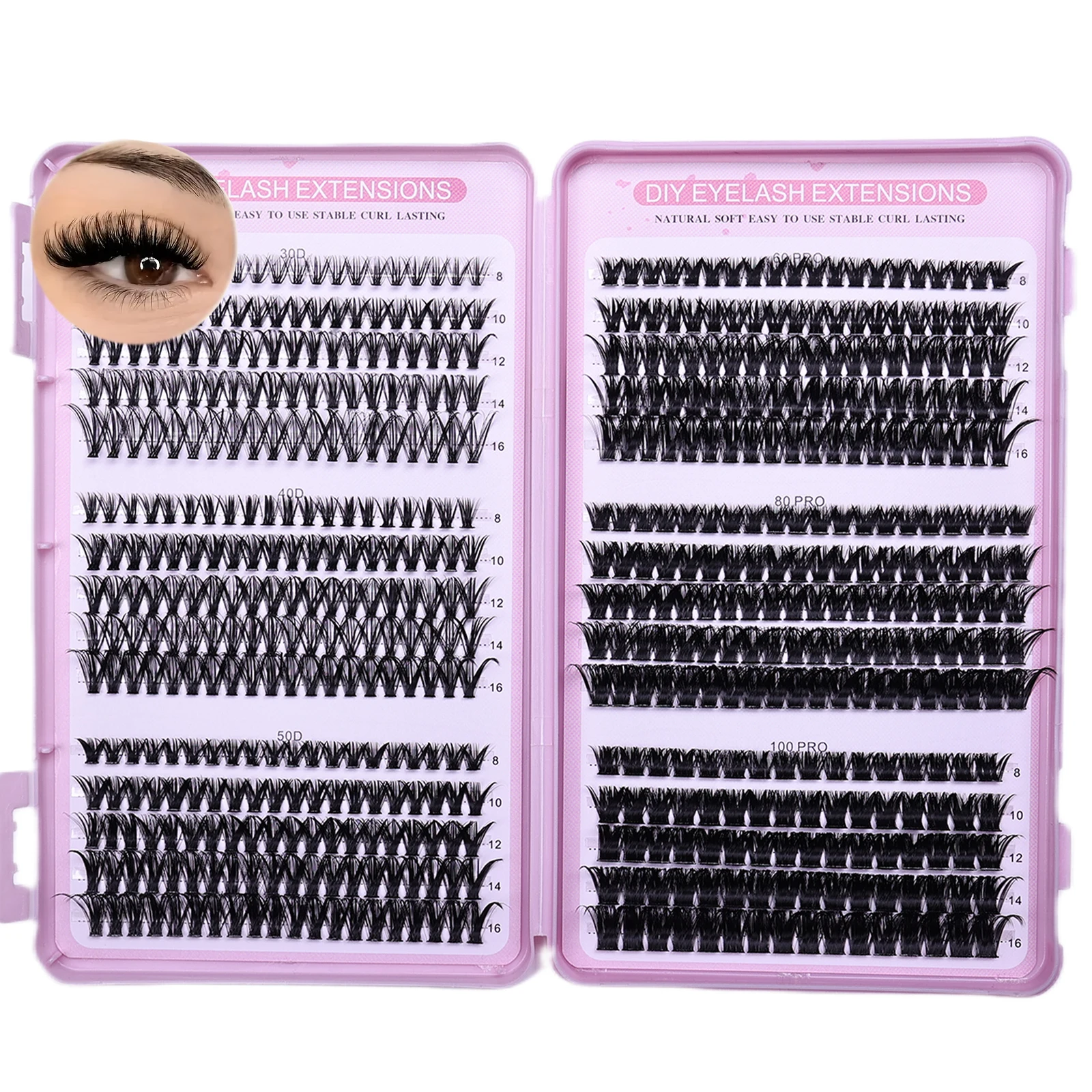 Eyelash Cluster Kit DIY Extension Natural Look Reusable Beginner Friendly Eyebrow Enhancing Beauty Tools