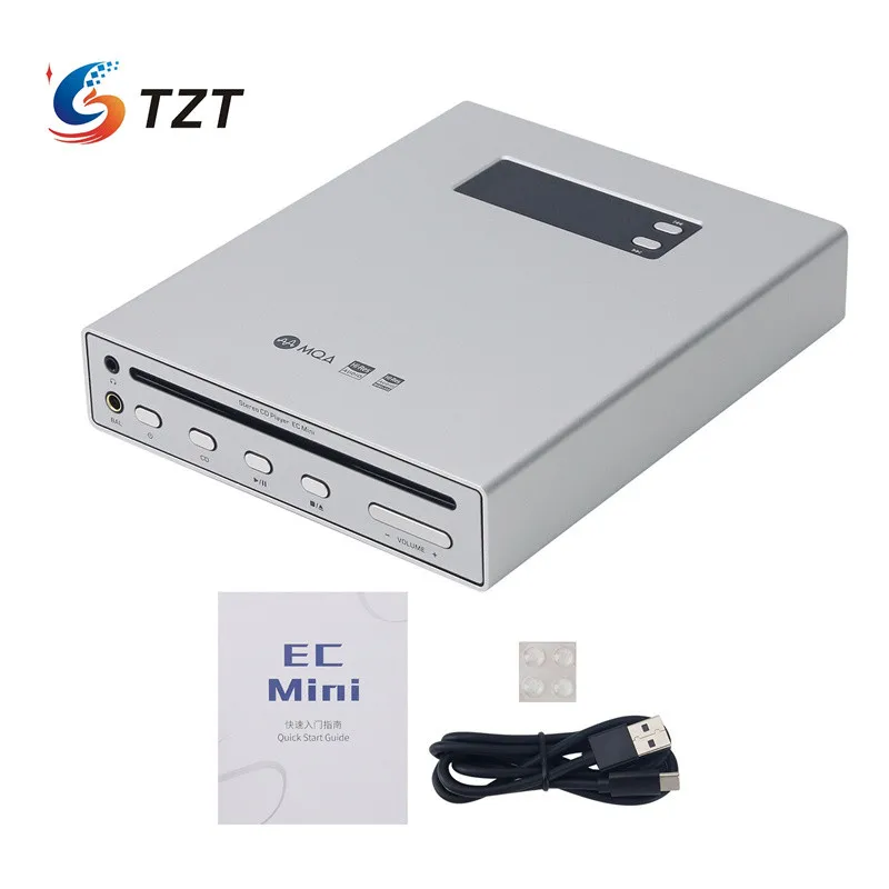 TZT Black/Silvery EC Mini Portable Professional TF Card Bi-directional Bluetooth5.0 Stereo CD Player Audio Decoder Headphone Amp