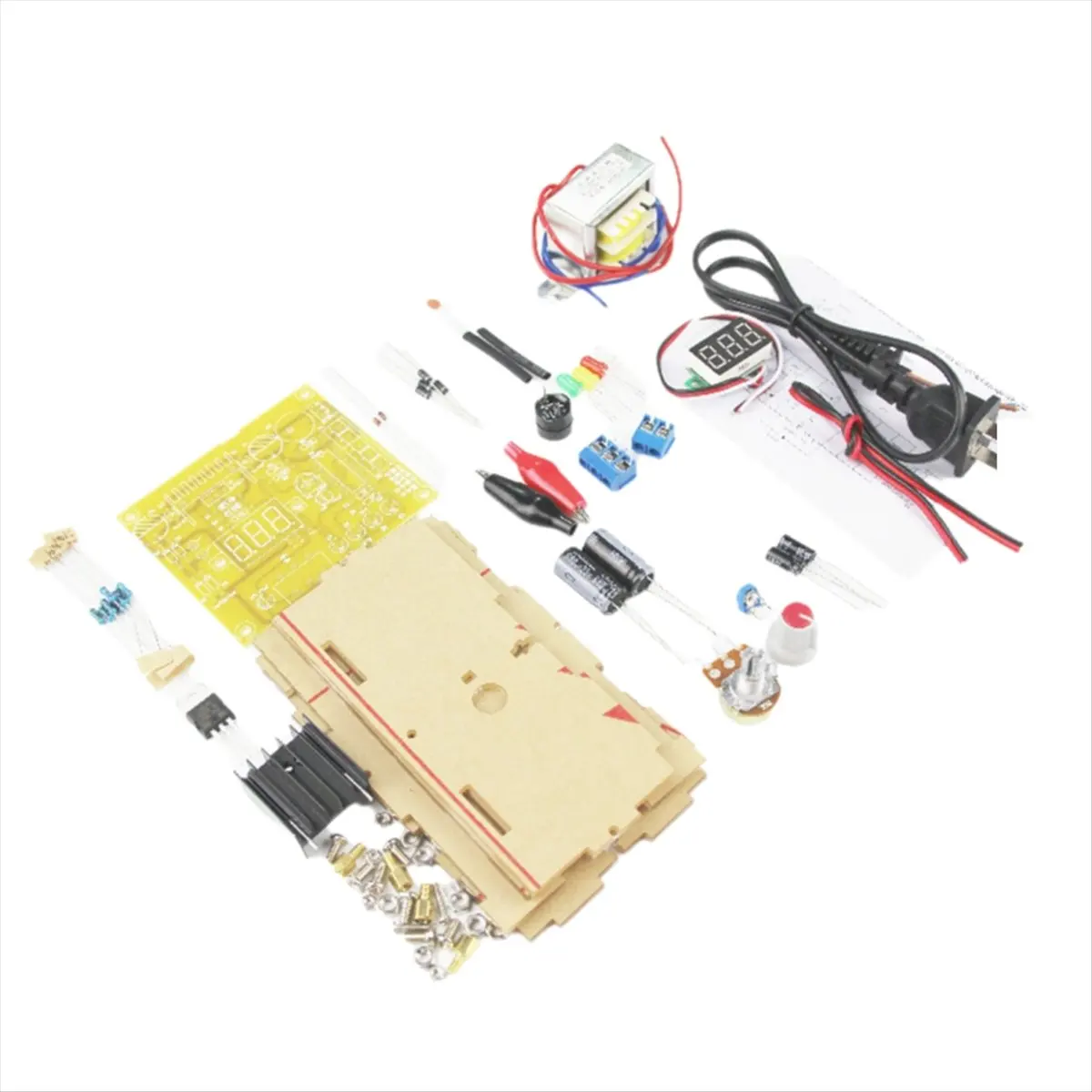 【ELEVATE LIFE】LM317 Adjustable Voltage Regulated Power Supply DIY Kit 110V Transformer Stabilized Power Supply Laboratory US PLU