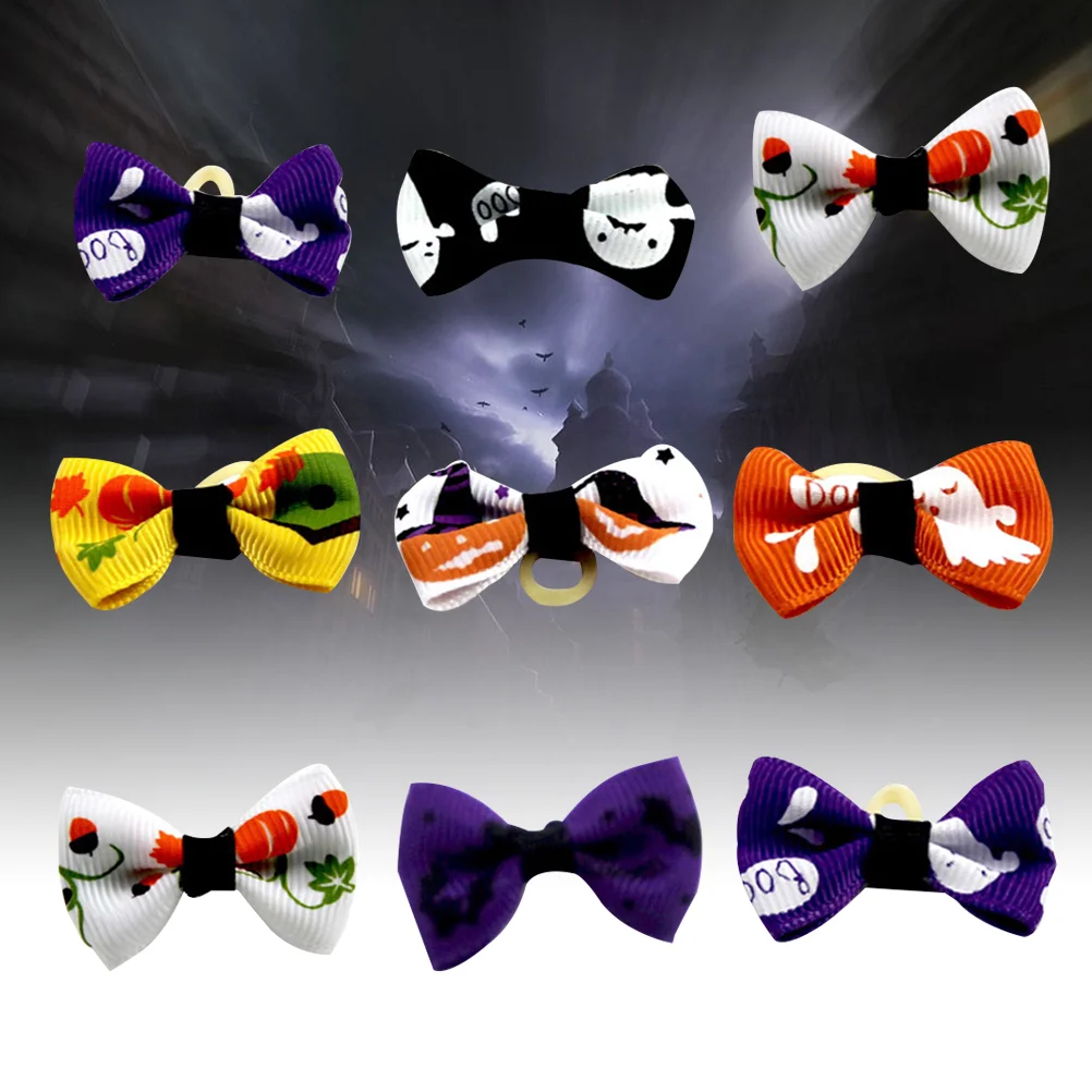 9 Pcs Halloween Pet Head Flower Fashion Pet Hair Bows Clips Hair Halloween Party Dancing Party Halloween Pet Decors (25x38cm,