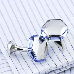 High Grade Rhinestone Inlaid Copper Metal Cufflinks Men's Fashionable French Shirt Buttons Business Party Jewelry Accessories