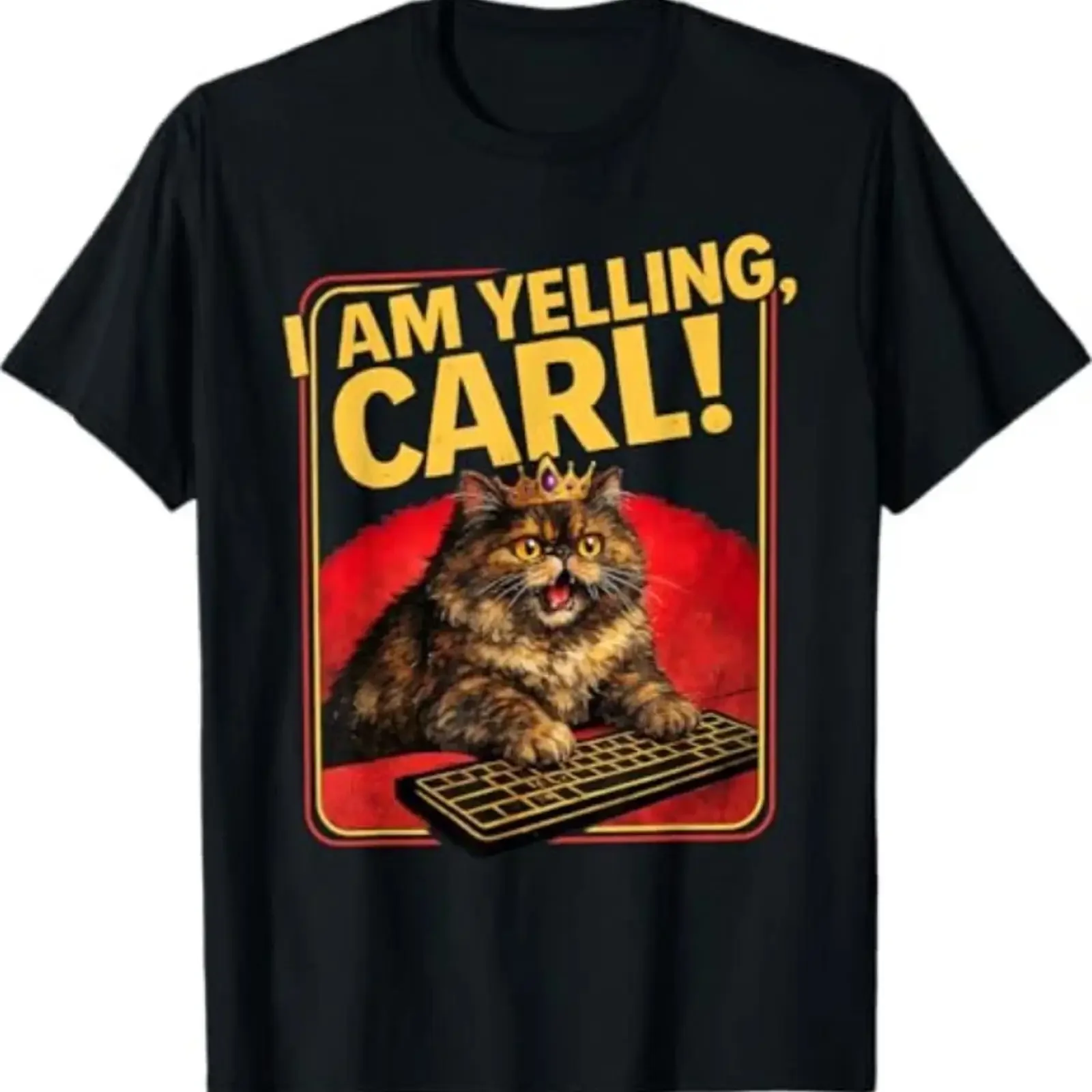 I Am Yelling Carl Funny Donut Cat T Shirt vintage Washed streetwear Unisex Top For Everyday Wear Stylish fashion graphic