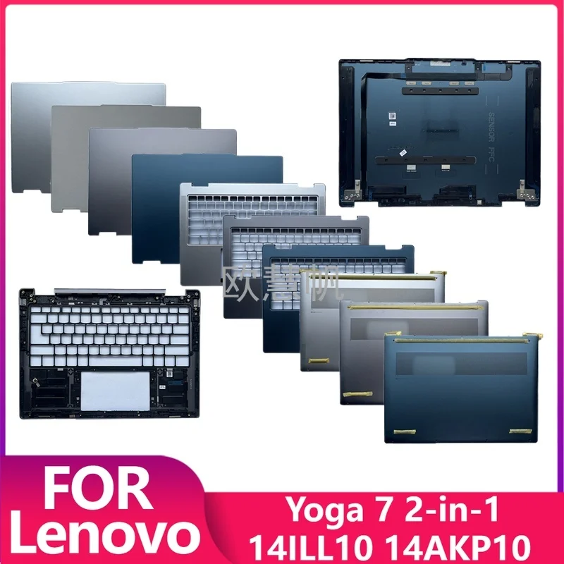 T New Repair Accessories for Lenovo Yoga 7 2-in-1 14ILL10 14AKP10 Lcd Back Cover Palmrest Upper Cover Bottom Case