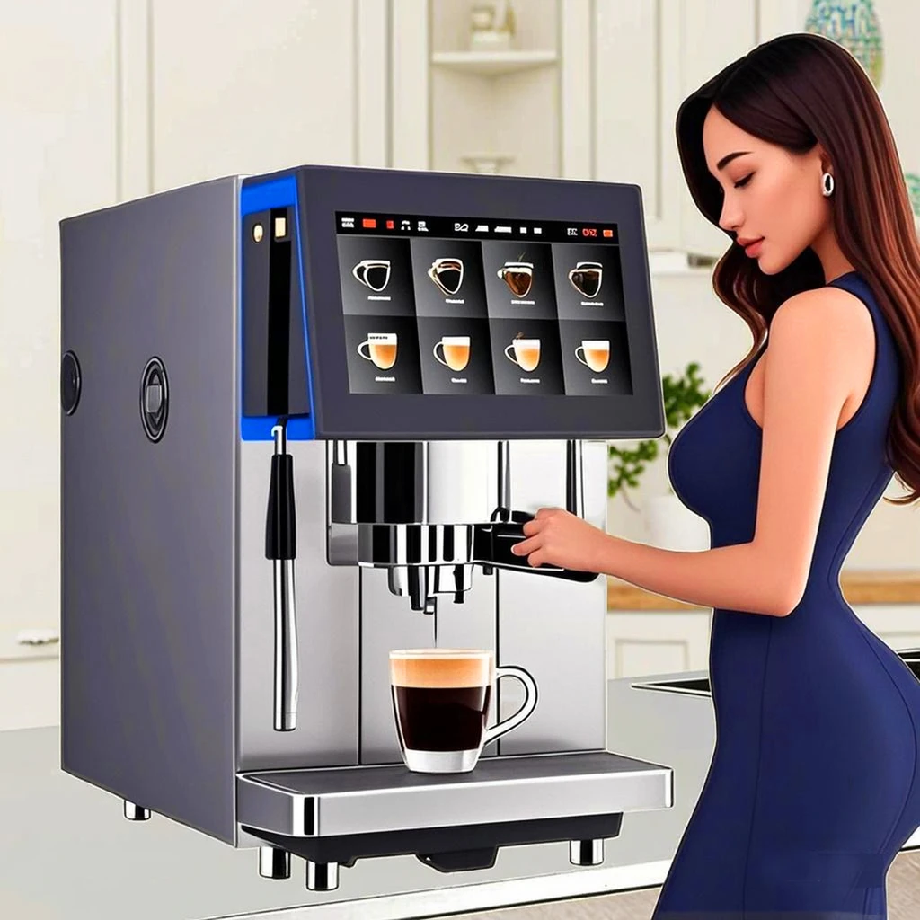 Commercial Best Dual-bean-hopper Fully Full Automatic Espresso Coffee Machine for Offices