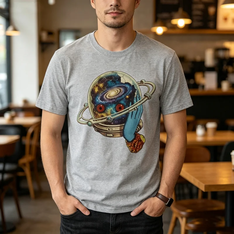 Футболка с графическим рисунком Space Helmet Universe для мужчин и женщин, повседневные топы с короткими рукавами, уличная одежда, 100% хлопок, Y2k