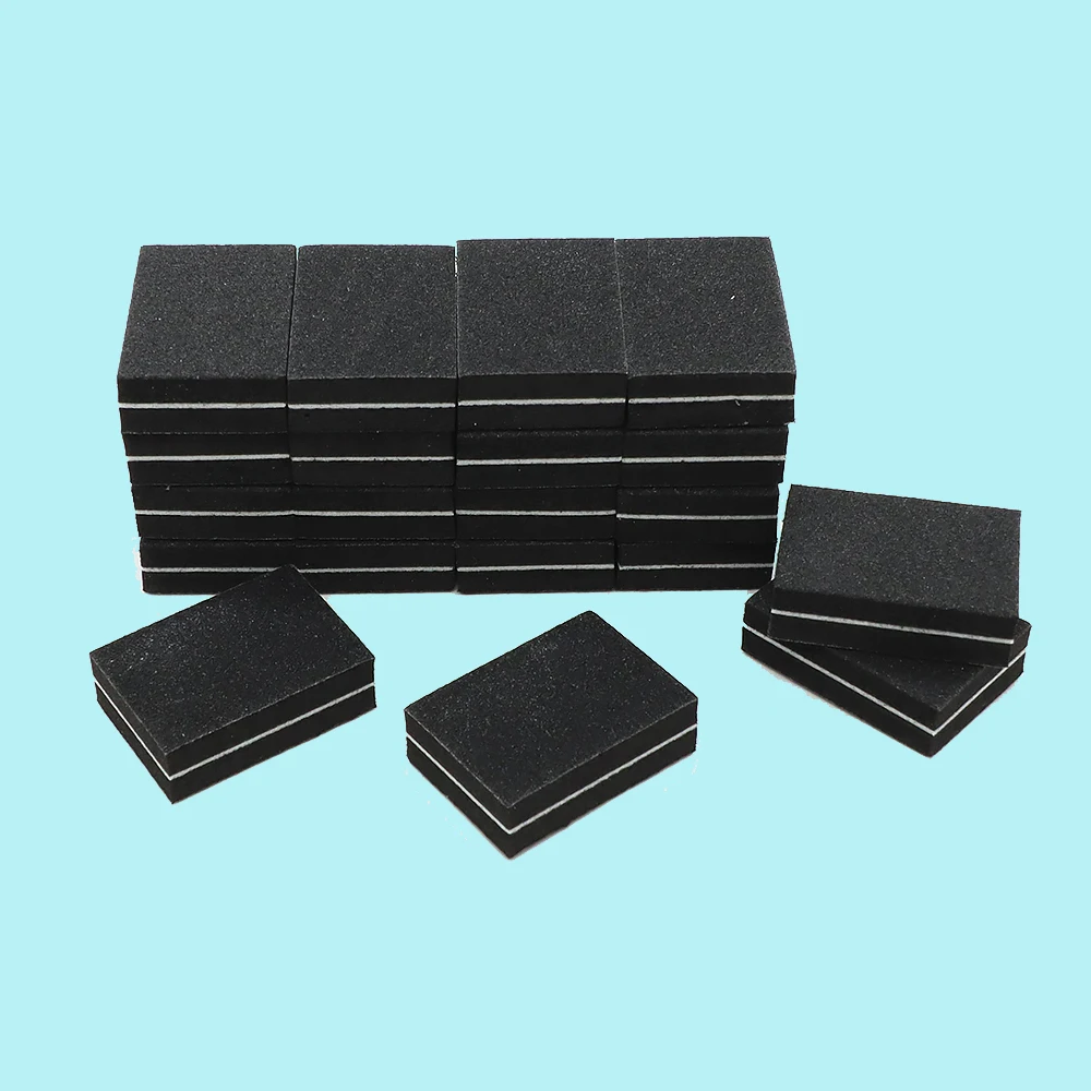 5/20/40pcs Black Mini Nail File Buffer Block Double 100/180 Grit Sponge Sanding Buffing Manicure Pedicure Nail Art Files Tools