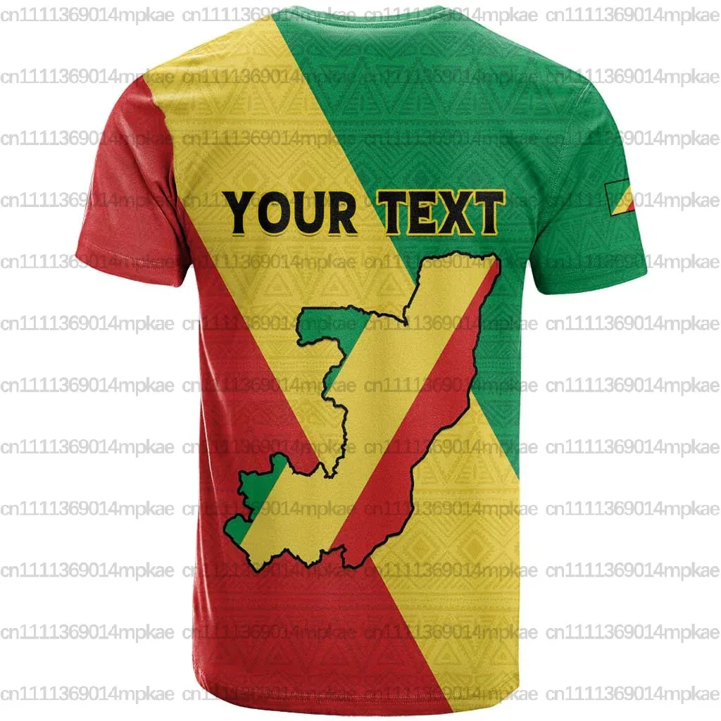 Men's Soccer Jersey T-shirt, Republic of Congo T-shirt, Printed Crew Neck Short Sleeve Comfortable Top, Casual Sporty Style Top