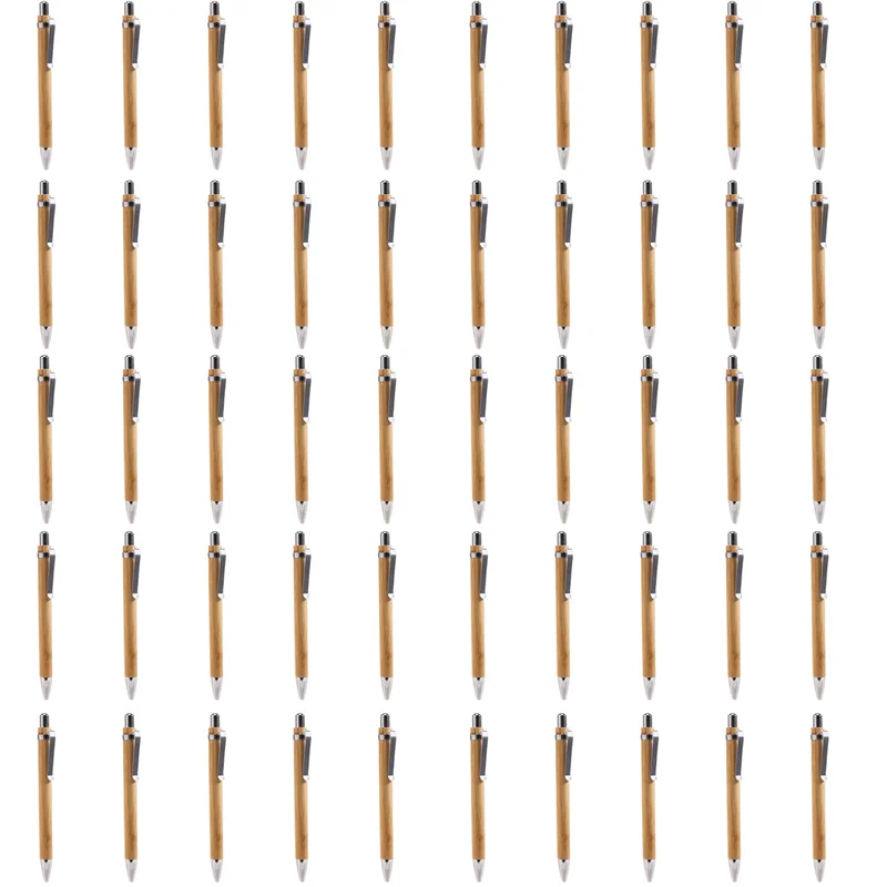 

~【A48T ГОРЯЧАЯ】50 шт./лот бамбуковая шариковая ручка стилус контактная ручка офисные и школьные принадлежности ручки и письменные принадлежности подарки с синим вставкой