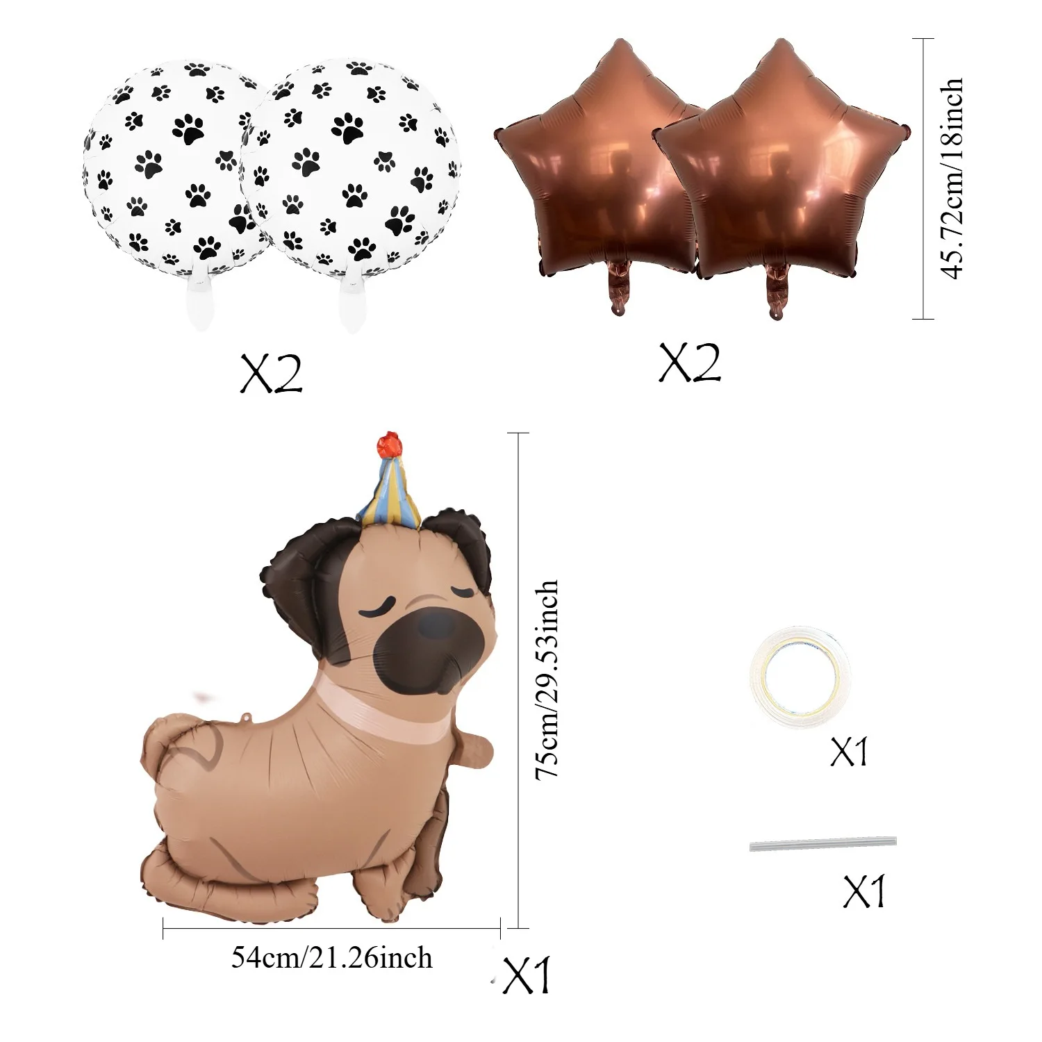Cartoon-Tier-Haustier-Hunde-Ballon-Set in Welpenform, Partydekorationen für Kindergeburtstage, Haustierfeiern und Spaß zu Hause – Detail 7