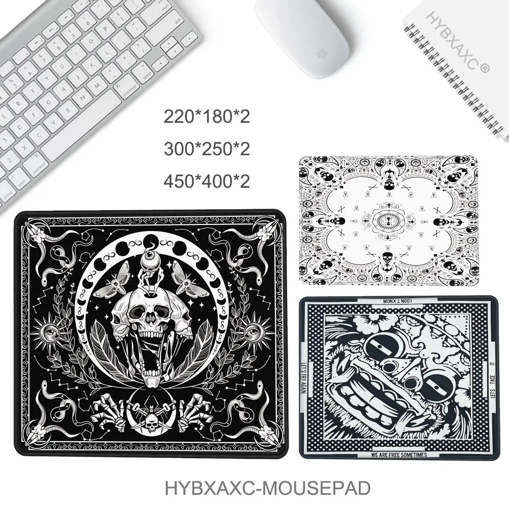 Gothic Skull Moth Moon Phase Print Tarot Altar Cloth - Soft Wear-Resistant Gaming Mouse Pad for Home Desktop Decoration