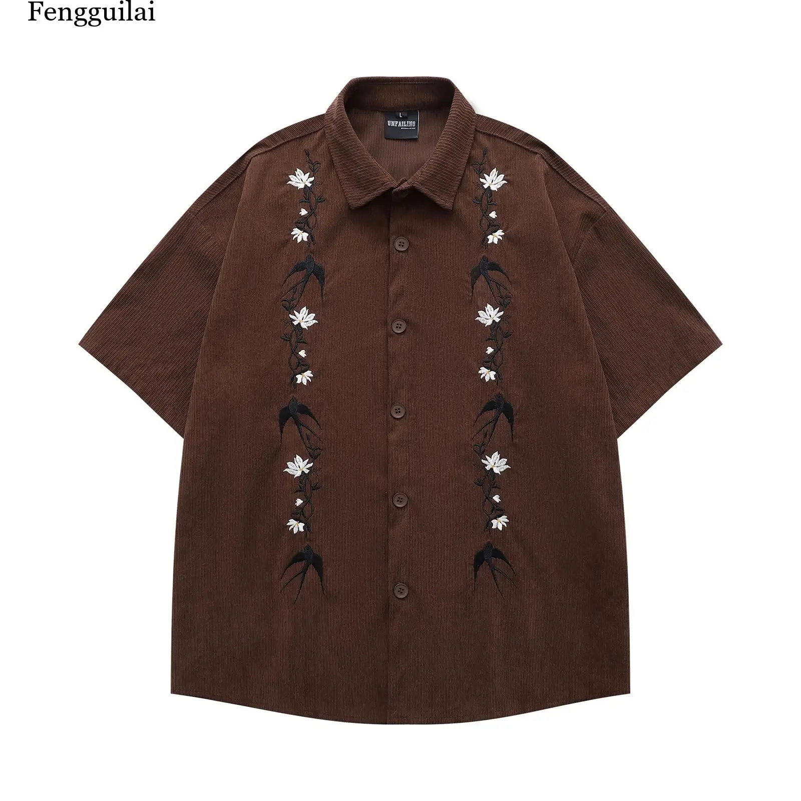 Short-sleeve shirt for men and women, couple style, loose and casual summer shirt