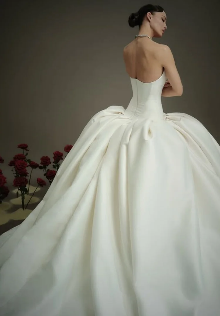 

Атласное свадебное платье, бальные платья для невесты, Vestidos De Novia Alta Costura Vestido Minimalista Princesas Elegante Boda Civil