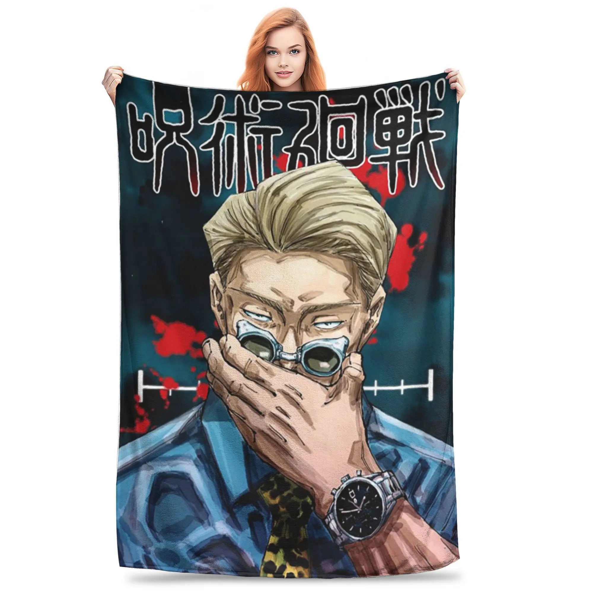 

Nanami Kento Jujutsu Kaisen Blankets Fleece Spring Autumn Multi-function Warm Throw Blanket for Bed Bedroom Plush Thin Quilt