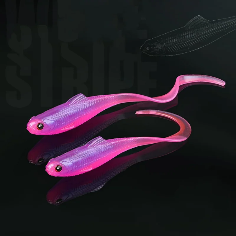 Fishing Lure Soft Bait Big Turbulence Grumpy Wave Tail Artificial Lures Disturb Flow Competition Mandarin Bass 8-12 Pieces SALE