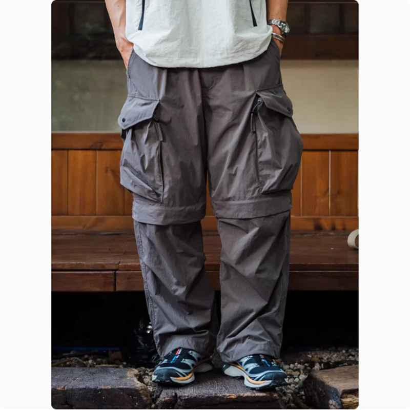

Men's Pants Japanese Three Proof Quick Drying Detachable Trousers Pocket Workwear Longs Outdoor Travel Hiking Disassembly Shorts