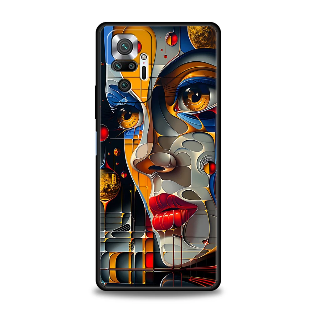 Custodia per telefono con faccia creativa per Redmi 14C 10C Nota 14 13 12 10 11 Pro Plus 7 8T K40 K50 Gaming Pro Plus 5G Soft Shell Capas