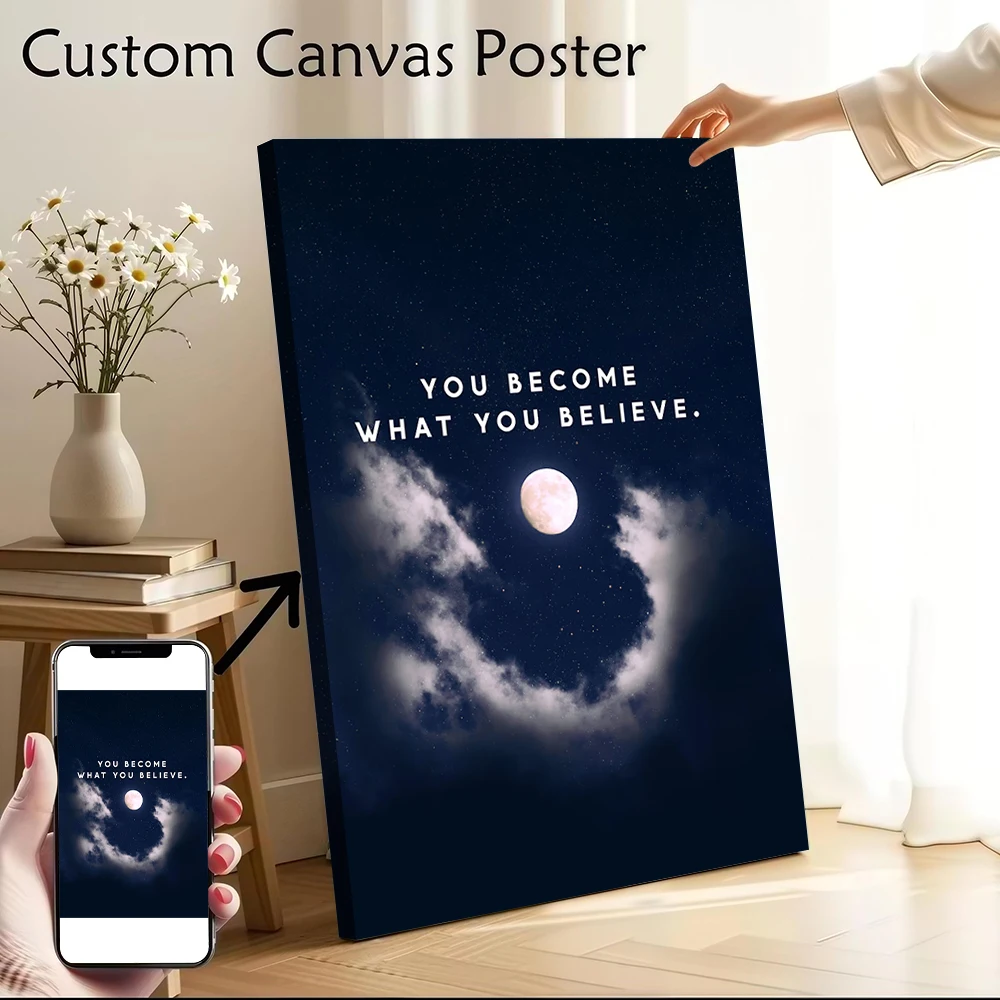 

Believe Quote Poster Customizable Printed Canvas Painting for Pictures Wall Art Decor Luxury Decoration Bedroom Accessories Room