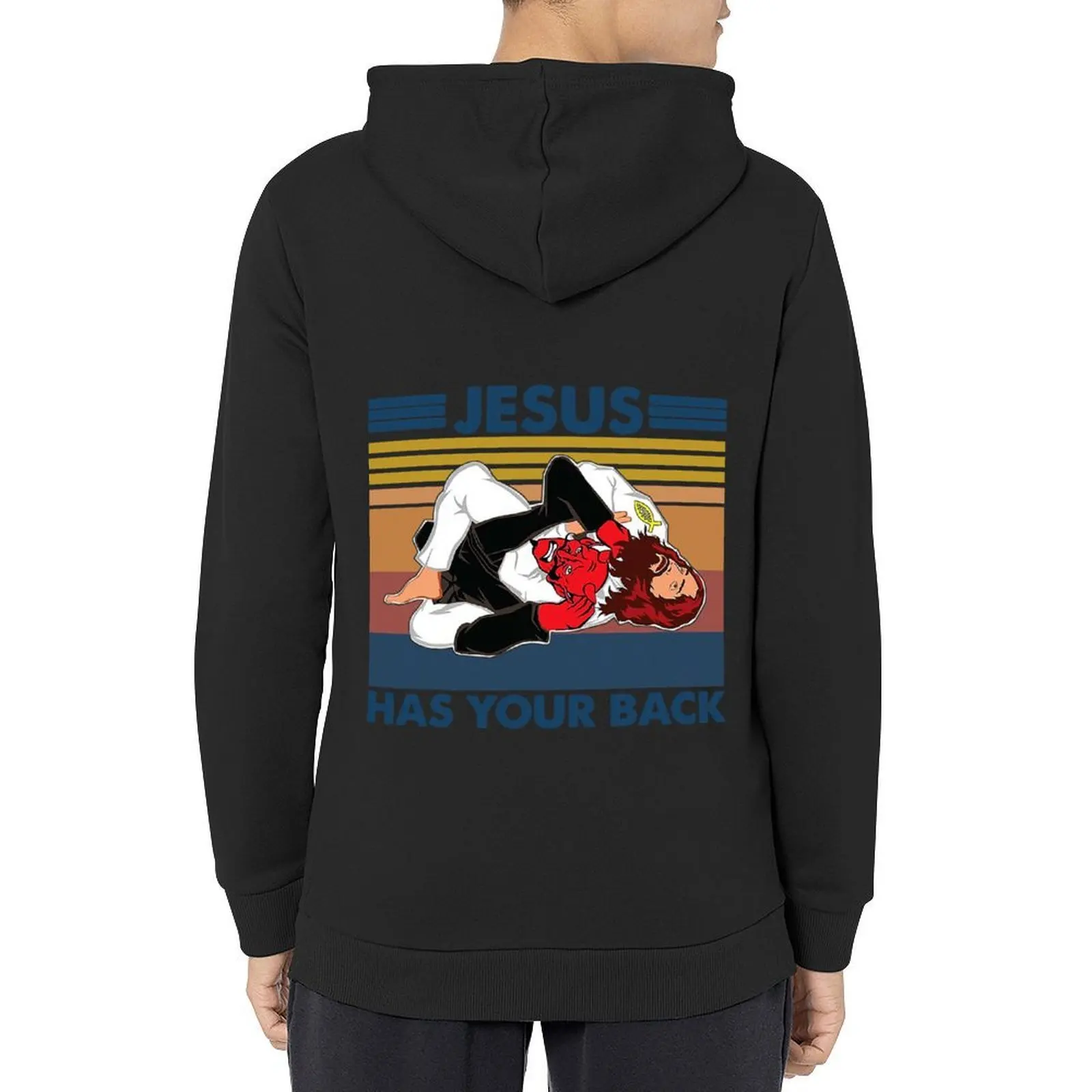

Jiu Jitsu Jesus Has Your Back Hoodie men's autumn clothes men's clothing men wear men's clothes hoodies