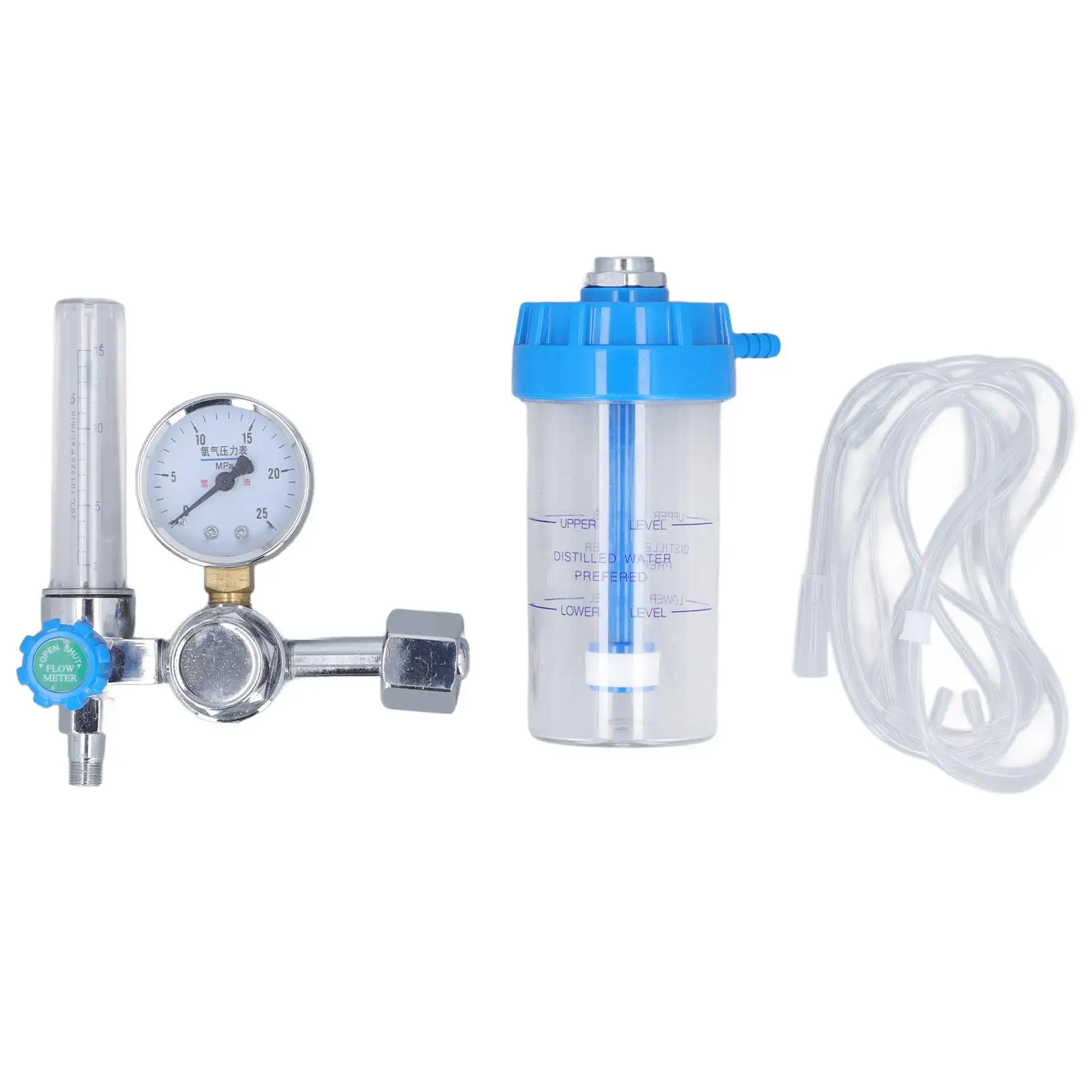 High Accuracy Oxygen Pressure Regulator 5/8 Inlet, Compact Aluminum Alloy Buoy Type Inhalator for Hospitals