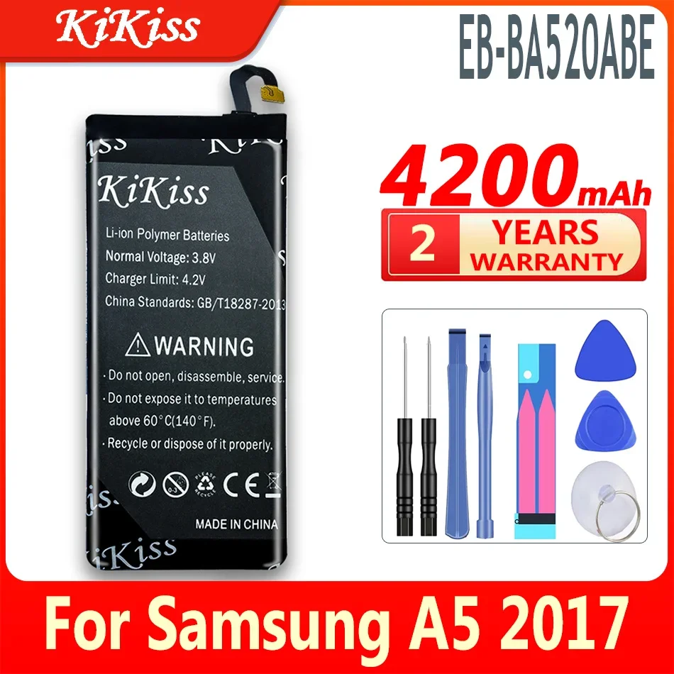 Mobile Phone Replacement Battery For Samsung Galaxy 2017 Edition A5 2017 A520F SM-A520F , EB-BA520ABE 4200mAh