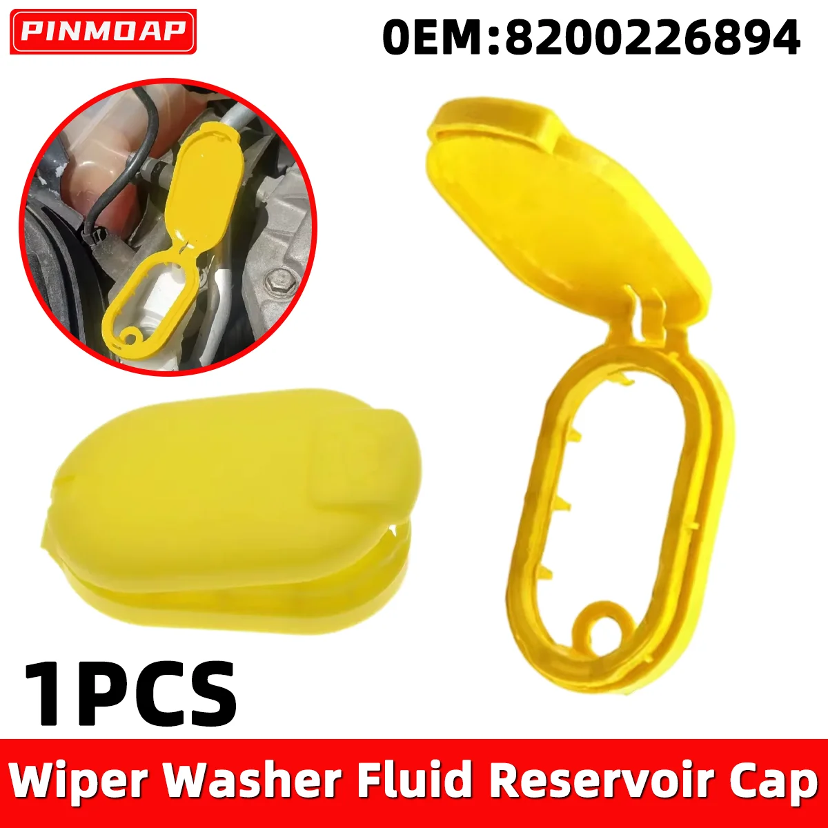 Tapa del depósito de líquido limpiaparabrisas para coche, 8200226894, compatible con Renault Megane 2 Scenic Traction 2 Clio Laguna 3, 1 ud.