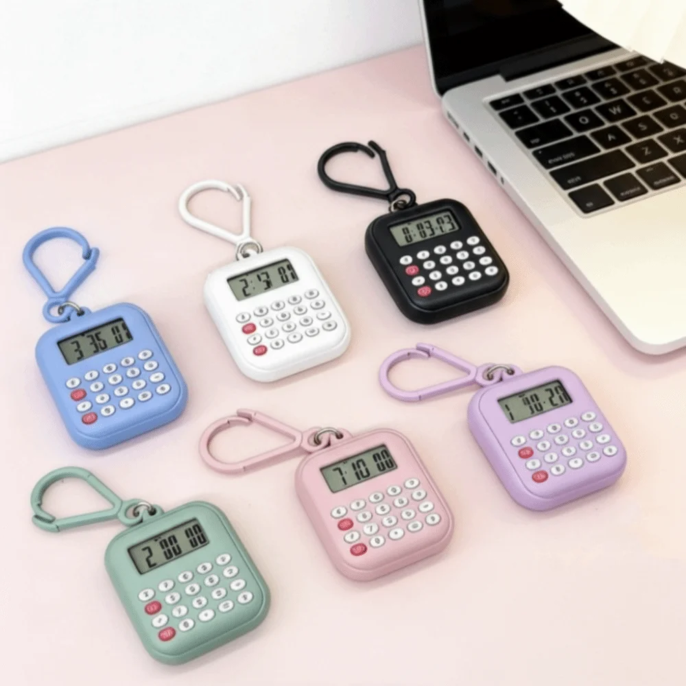 

Multifunctional Mini Calculator 8 Digits Display Silent Button Keychain Calculator Lightweight Portable Electronic Calculator