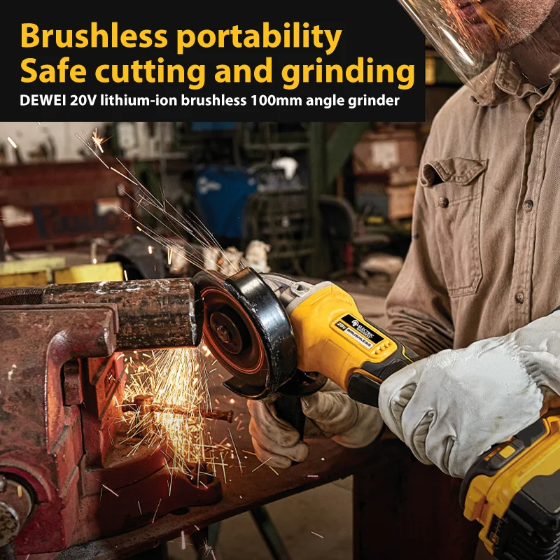 EGOD 100/125MM Brushless Angle Grinder 4 Gears Cordless Cutting Machine Metal Grinding Polishing Power Tool For DeWalt Battery