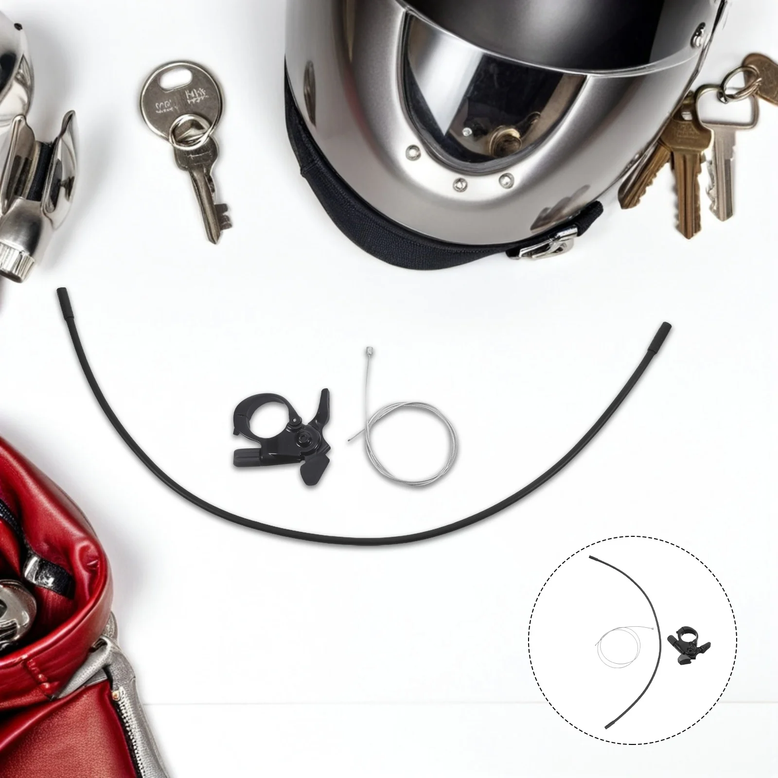 

1Set Mountain Bike Front Fork Remote Lockout Lever Aluminum Alloy Suspension Control Lock Switch Handlebar Wire Controller