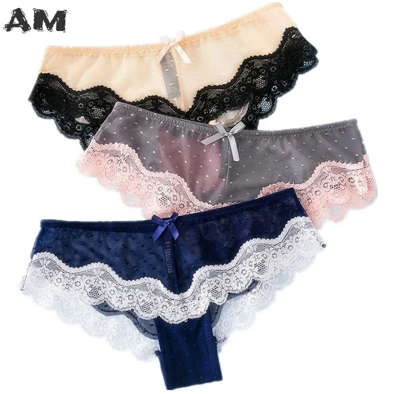 

Plus Size Underwear Women Sexy Lace Panties Briefs Female Underwear Seamless Lace Lingerie Intimates M~XL Panties Women